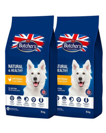 BUTCHER'S Natural&Healthy koerte kuivtoit kanaga 30 kg (2 x 15 kg)