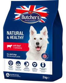 BUTCHER'S Natural&Healthy koerte kuivtoit veiselihaga 3 kg