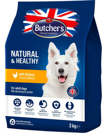 BUTCHER'S Natural&Healthy koerte kuivtoit kanaga 6 kg (2 x 3 kg)