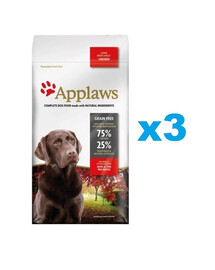 APPLAWS Adult Dog Large Breed Chicken 6 kg (3x2 kg) kanaga täiskasvanud suurt tõugu koertele