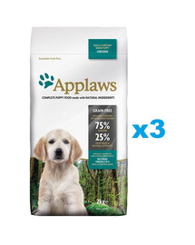 APPLAWS Puppy Small Medium Chicken 6 kg (3x2 kg) kanaga väikestele ja keskmise suurusega kutsikatele