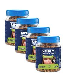 SIMPLY FROM NATURE Smart Bites kalkunitreenerid koertele 4x130 g