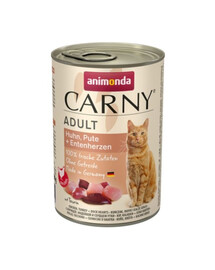 ANIMONDA Carny Adult kanaliha, kalkuni ja pardisüdametega 400g