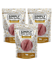 SIMPLY FROM NATURE Meat Strips   Liharibad veiseliha ja nigellaga koertele 3x80 g