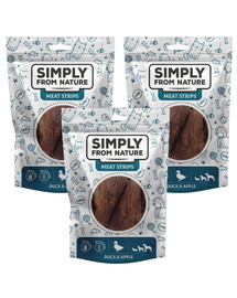 SIMPLY FROM NATURE Meat Strips liharibad pardi ja õunaga koertele 3x80 g