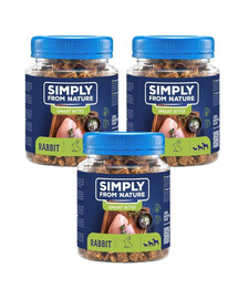 SIMPLY FROM NATURE Smart Bites küülikutreenerid koertele 3x130g