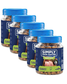 SIMPLY FROM NATURE Smart Bites Kalkunitrenažöörid koertele 5x130g