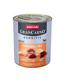 ANIMONDA GranCarno Sensitiv Pure Chicken&Rice 800 g kana riisiga tundlikele täiskasvanud koertele