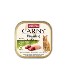 ANIMONDA Carny Country Adult Chicken&Veal&Vension 100 g kana-, vasika- ja sealiha täiskasvanud kassidele