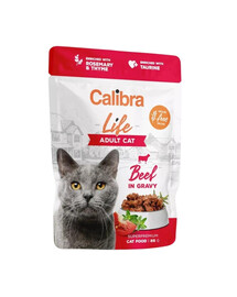 CALIBRA Cat Life Pouch Adult Beef in gravy 85 g veiseliha kastmes kassidele