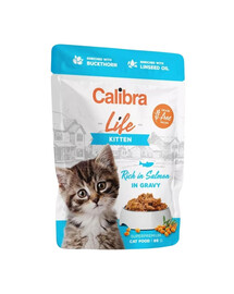 CALIBRA Cat Life Pouch Kitten Salmon in gravy 85 g Lõhe kastmes kassipoegadele
