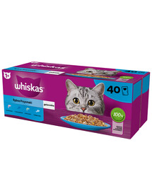 WHISKAS Adult kotike 40 x 85g Kala maitsed marmelaadiga lõhe, tuunikala, tursk, valge kala