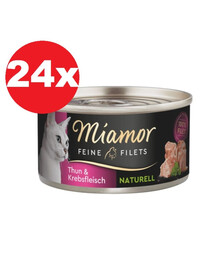 MIAMOR Feine Filets Naturell Tuna&Crab 24x80g tuunikala ja krabid oma kastmes