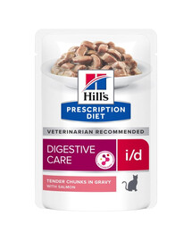 HILL'S Prescription Diet i/d Digestive Care влажный корм для кошек с лососем 12х85 г в пакетиках
