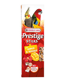 VERSELE-LAGA Prestige Sticks 2 pudelit mangoga ja roosiõitega keskmise suurusega papagoidele 140g