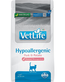 FARMINA VetLife hüpoallergeensed kartulid sealihaga täiskasvanutele - täisväärtuslik dieettoit kassidele 1,5 kg