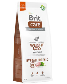 BRIT Care Hypoallergenic Weight Loss 12 kg Hüpoallergeenne Küülik ja riis  täiskasvanud koertele kõikidest tõugudest