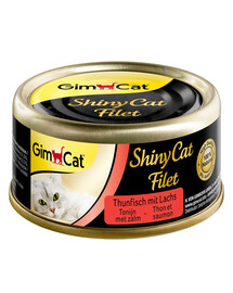 GIMCAT Shiny Cat Filet Tuna&Salmon 70g tuunikala ja lõhe puljongis