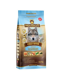 WOLFSBLUT Cold River Adult kuivtoit forelli ja maguskartuliga 12,5 kg