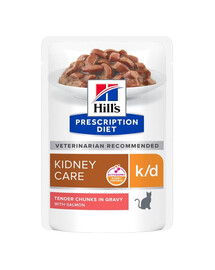 HILL'S Prescription Diet Feline k/d Kidney Care с лососем 12х85 г в пакетиках