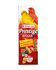 VERSELE-LAGA Prestige Sticks 2 pudelit segatud puuviljade ja võilillega kanarbikutele 60g