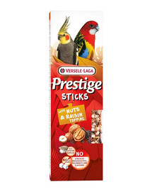 VERSELE-LAGA Prestige Sticks 2 pähkli- ja rosinapuruga pulgad keskmise suurusega papagoile 140g
