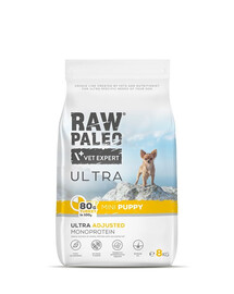 RAW PALEO Ultra Turkey Mini Puppy 8kg väikest tõugu kutsikatele kalkunile