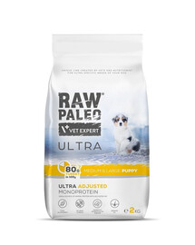RAW PALEO Ultra Turkey Medium&Large Puppy 750g keskmist ja suurt tõugu kutsikatele kalkunile