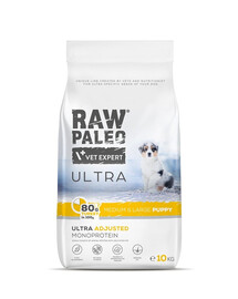 RAW PALEO Ultra Turkey Medium&Large Puppy 10kg keskmist ja suurt tõugu kutsikatele kalkunile