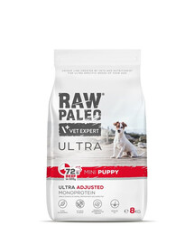 RAW PALEO Ultra Beef Mini Puppy 8kg väikest tõugu veiseliha kutsikatele