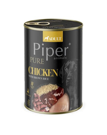 PIPER Pure kana pruuni riisiga 400g märja koeratoitu