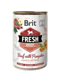BRIT FRESH Beef koos kõrvitsaga 400 g veiseliha ja kõrvitsaga märja koeratoitu