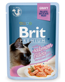 BRIT Premium Cat Delicate filee kastmes lõhega kastmes steriliseeritud kassidele 24x85g