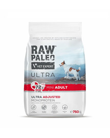 RAW PALEO Ultra Beef Mini Adult 750g väikest tõugu täiskasvanud koertele veiseliha