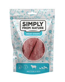 SIMPLY FROM NATURE Meat Strips Liha ribad lambaliha ja riisiga koertele 80 g