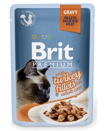 BRIT Premium Cat Fillets in Gravymokra kalkunitoit kassidele 24x85g