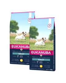 EUKANUBA Active Adult Small Breed praturtinta šviežia vištiena 30 kg (2 x 15kg)