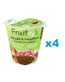 BOSCH Fruitees Snack koertele hirveliha ja jõhvikatega 4 x 200 g treeningmaitse