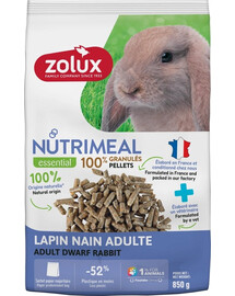 ZOLUX NUTRIMEAL 4 Pelletiseeritud toit miniküülikutele täiskasvanud 850 g