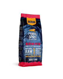 PRIMAL SPIRIT Iberian Adult Pork&Ham 12kg sealiha ja singiga täiskasvanud koertele