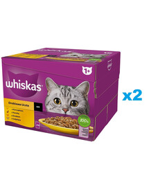 WHISKAS Adult Poultry Pie in sauce 48x85 g tükkidega kana, part, linnuliha, kalkuniga täiskasvanud kassidele