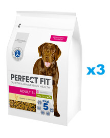 PERFECT FIT Adult 1+ kuivtoit suurt tõugu täiskasvanud koertele, rikkalik kanaliha, 3 x 2,6 kg