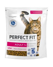PERFECT FIT (Täiskasvanud 1+) 750g lõhega rikastatud kasside kuivtoit