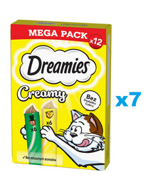 DREAMIES Creamy MEGA PACK lisatoit juustu ja kassimündiga 84x10 g