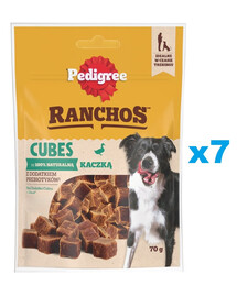 PEDIGREE Ranchos Cubes 7x70 g Täiendav sööt täiskasvanud koertele koos pardiga