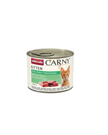 ANIMONDA Carny Kitten Beef&Chicken&Rabbit 200 g veiseliha, kana ja küülik kassipoegadele