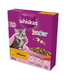 WHISKAS Junior 800 g kuiv täistoit kassipoegadele maitsva kanaga