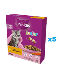 WHISKAS Junior 5x800 qsucha täistoit kassipoegadele maitsva kanaga