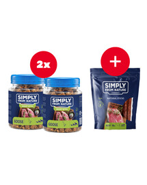 SIMPLY FROM NATURE Smart Bites Goose Trainers koertele 2 x 130 g + maiuspala TASUTA