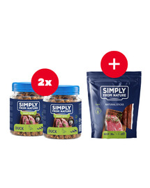 SIMPLY FROM NATURE Smart Bites Duck Trainers for Dogs 2 x 130 g + maiuspala TASUTA